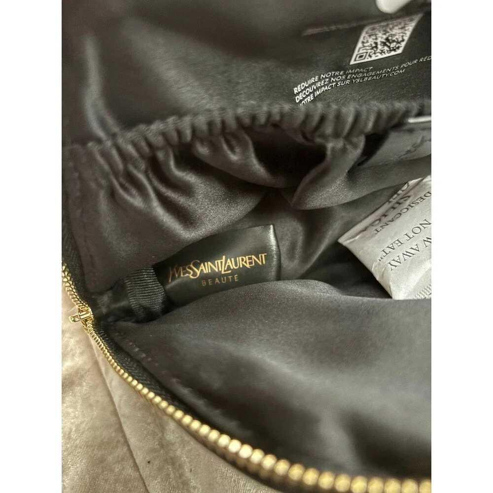 YSL black leather cosmetic Trousse